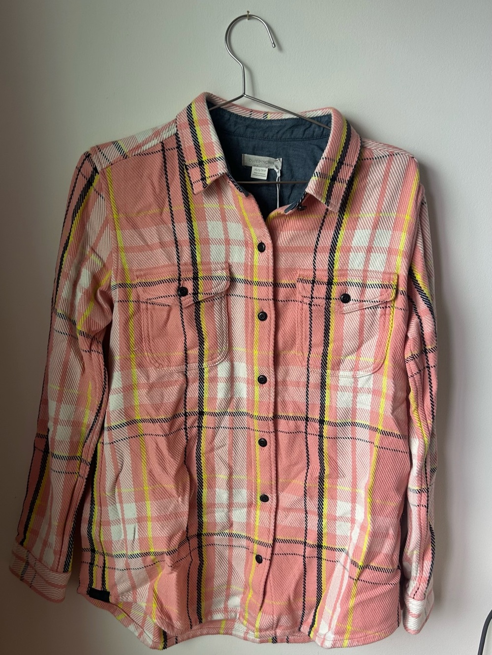 Outerknown Pink Plaid Utility Shirt Jacket